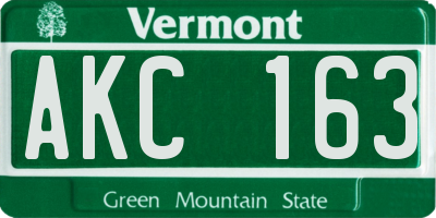 VT license plate AKC163