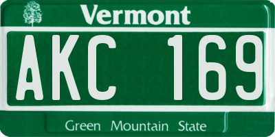 VT license plate AKC169