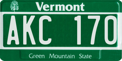 VT license plate AKC170