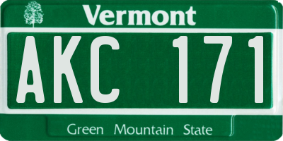 VT license plate AKC171