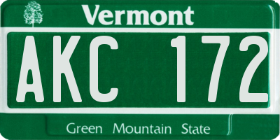VT license plate AKC172