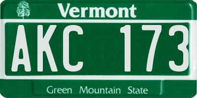 VT license plate AKC173