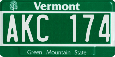 VT license plate AKC174