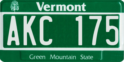VT license plate AKC175