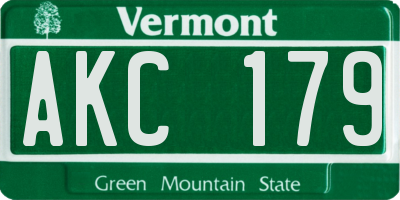 VT license plate AKC179