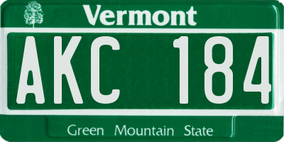VT license plate AKC184