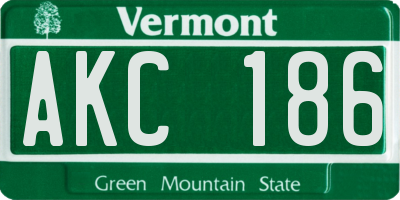 VT license plate AKC186
