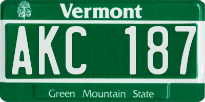 VT license plate AKC187