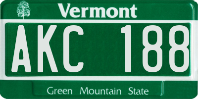 VT license plate AKC188