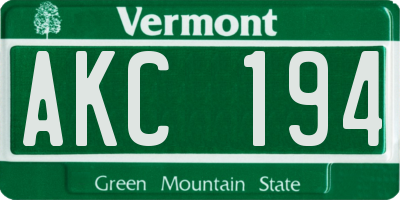 VT license plate AKC194