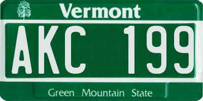 VT license plate AKC199