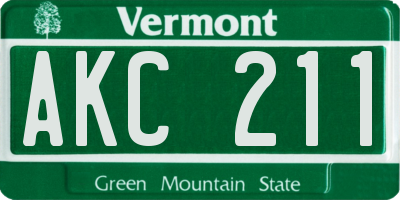 VT license plate AKC211