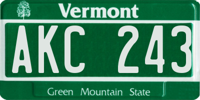 VT license plate AKC243