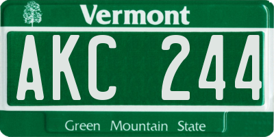 VT license plate AKC244