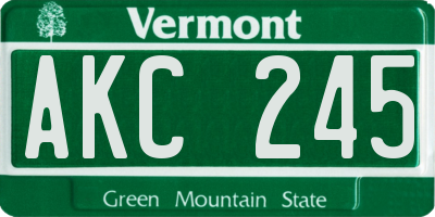 VT license plate AKC245