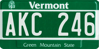 VT license plate AKC246