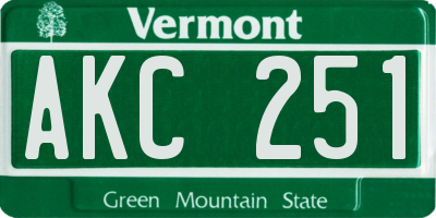 VT license plate AKC251