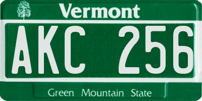VT license plate AKC256