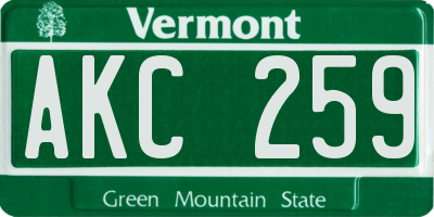 VT license plate AKC259
