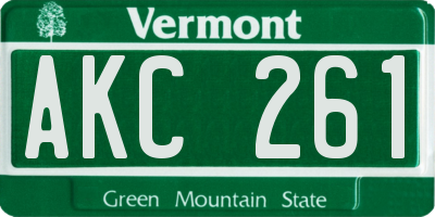 VT license plate AKC261