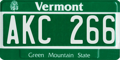 VT license plate AKC266