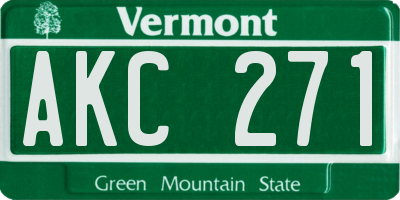 VT license plate AKC271
