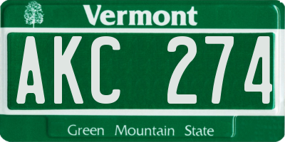 VT license plate AKC274