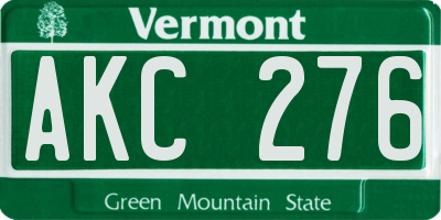 VT license plate AKC276