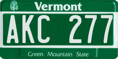 VT license plate AKC277