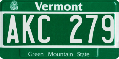 VT license plate AKC279