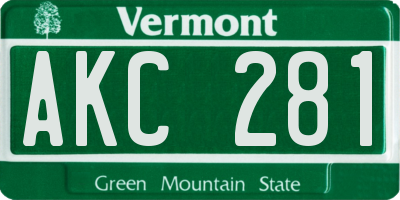 VT license plate AKC281