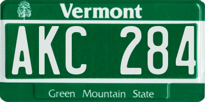 VT license plate AKC284