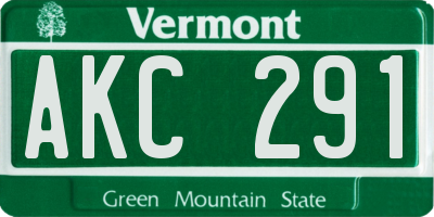 VT license plate AKC291