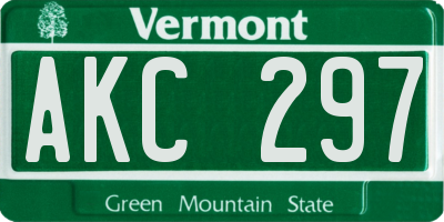 VT license plate AKC297