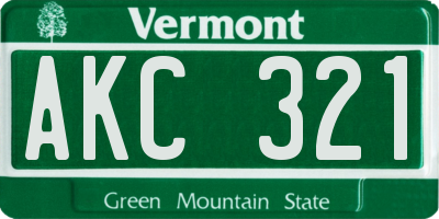 VT license plate AKC321