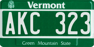 VT license plate AKC323