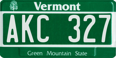 VT license plate AKC327
