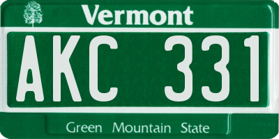 VT license plate AKC331