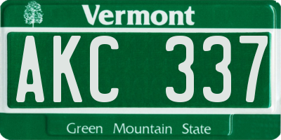 VT license plate AKC337
