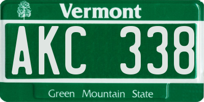 VT license plate AKC338