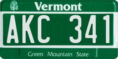 VT license plate AKC341