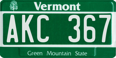 VT license plate AKC367