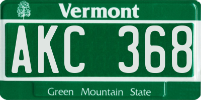 VT license plate AKC368