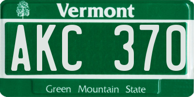 VT license plate AKC370