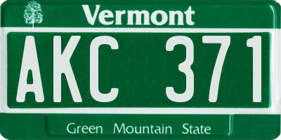 VT license plate AKC371