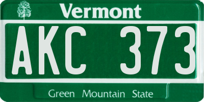 VT license plate AKC373