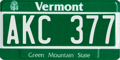 VT license plate AKC377