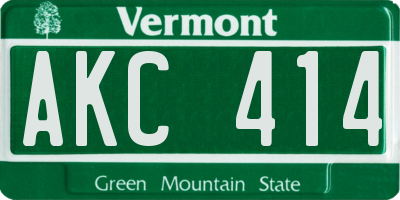 VT license plate AKC414