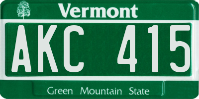 VT license plate AKC415