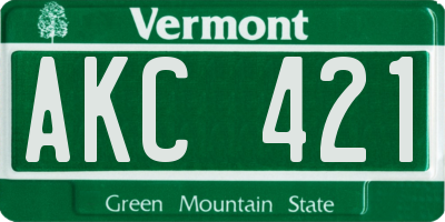 VT license plate AKC421